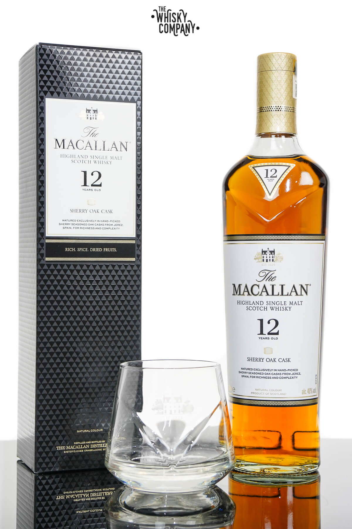 The Macallan 12 Years Old Matured In Sherry Oak Highland Single Malt Scotch Whisky