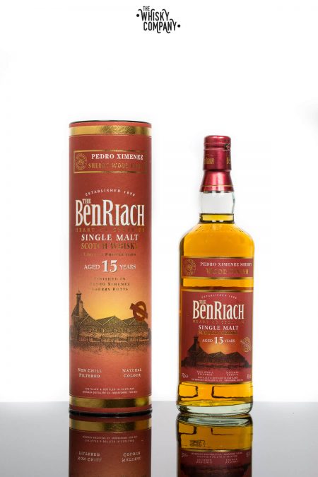 BenRiach Aged 15 Years Pedro Ximenez Sherry Wood Finish Speyside Single Malt Scotch Whisky (700ml)
