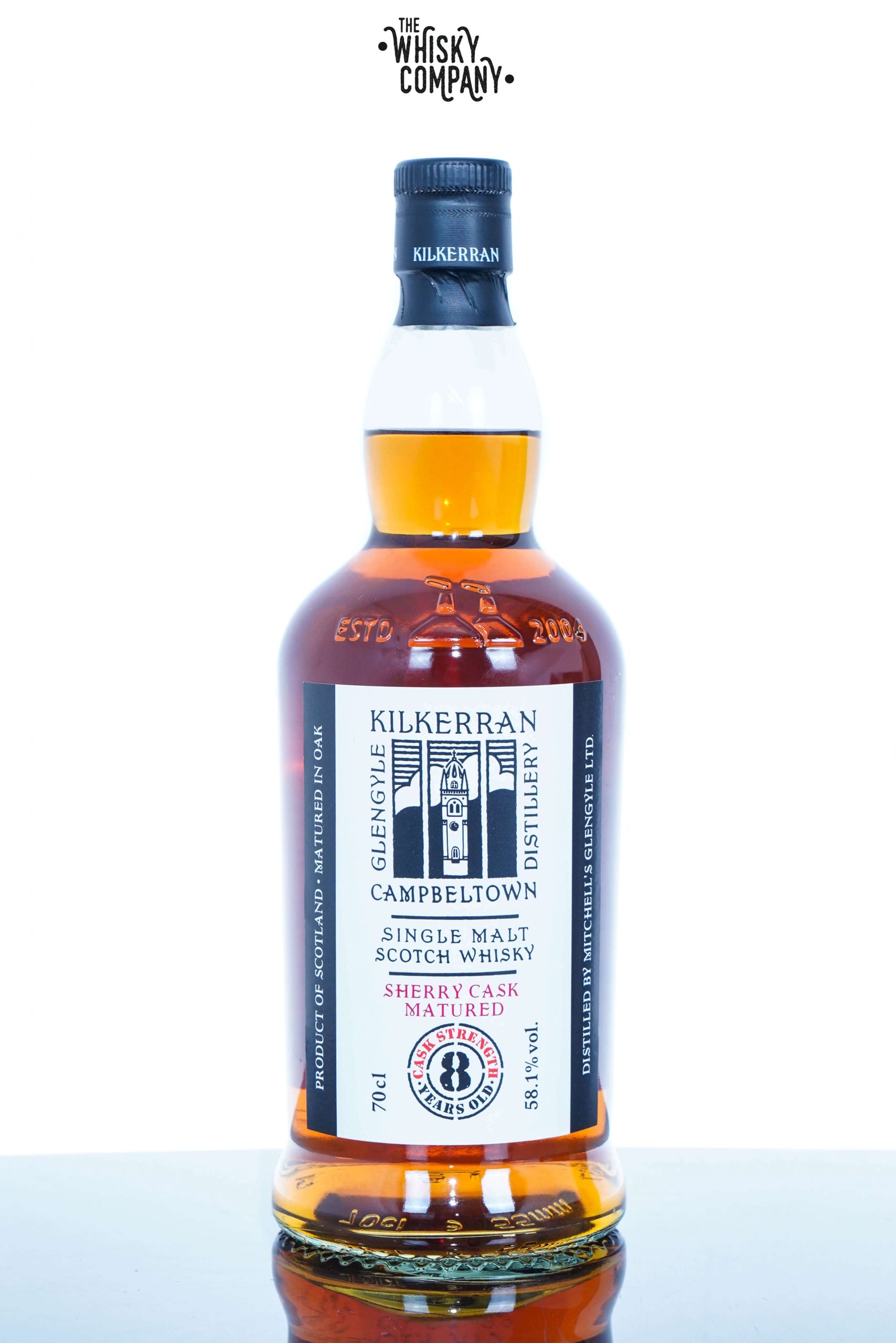 Kilkerran Aged 8 Years Sherry Cask Matured Campbeltown Single Malt Scotch Whisky