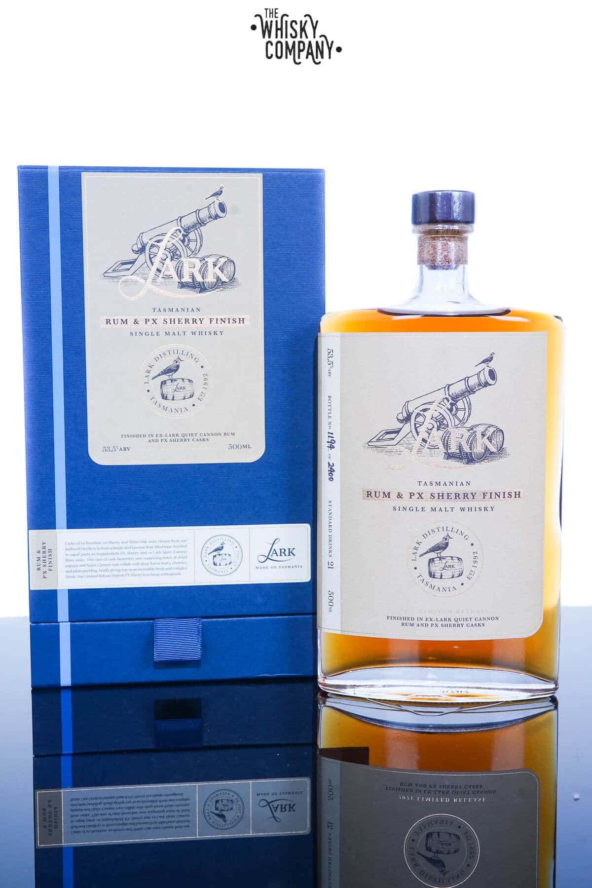 Lark Rum Cask & PX Sherry Cask Finish Tasmanian Single Malt Whisky (500ml)