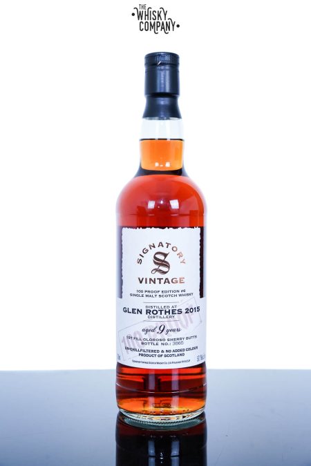 Glen Rothes 2015 Aged 9 Years Single Malt Scotch Whisky - 100 Proof Collection By Signatory Vintage (700ml)