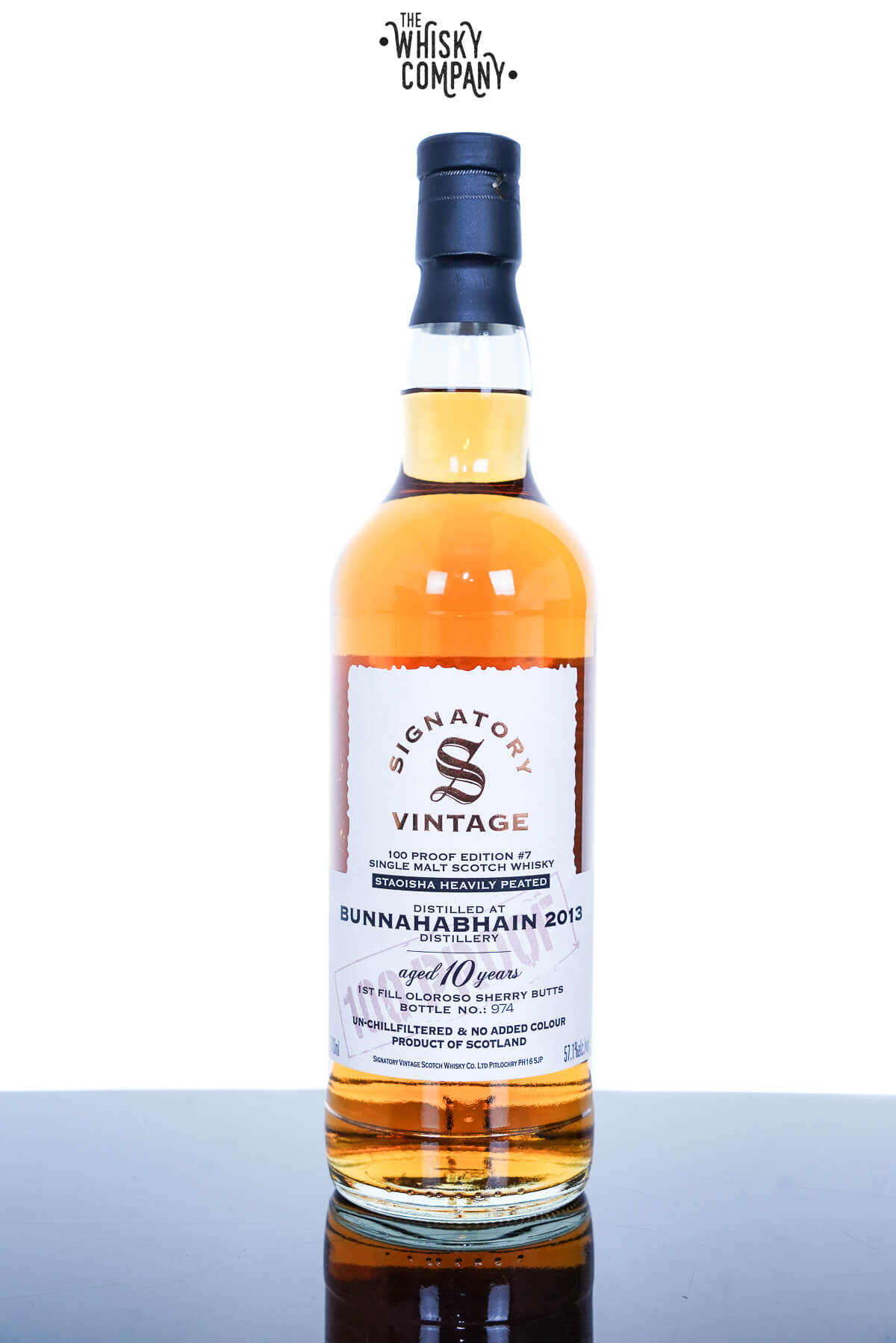 Bunnahabhain Staoisha 2013 Aged 10 Years Single Malt Scotch Whisky – The 100 Proof Collection By Signatory Vintage (700ml)