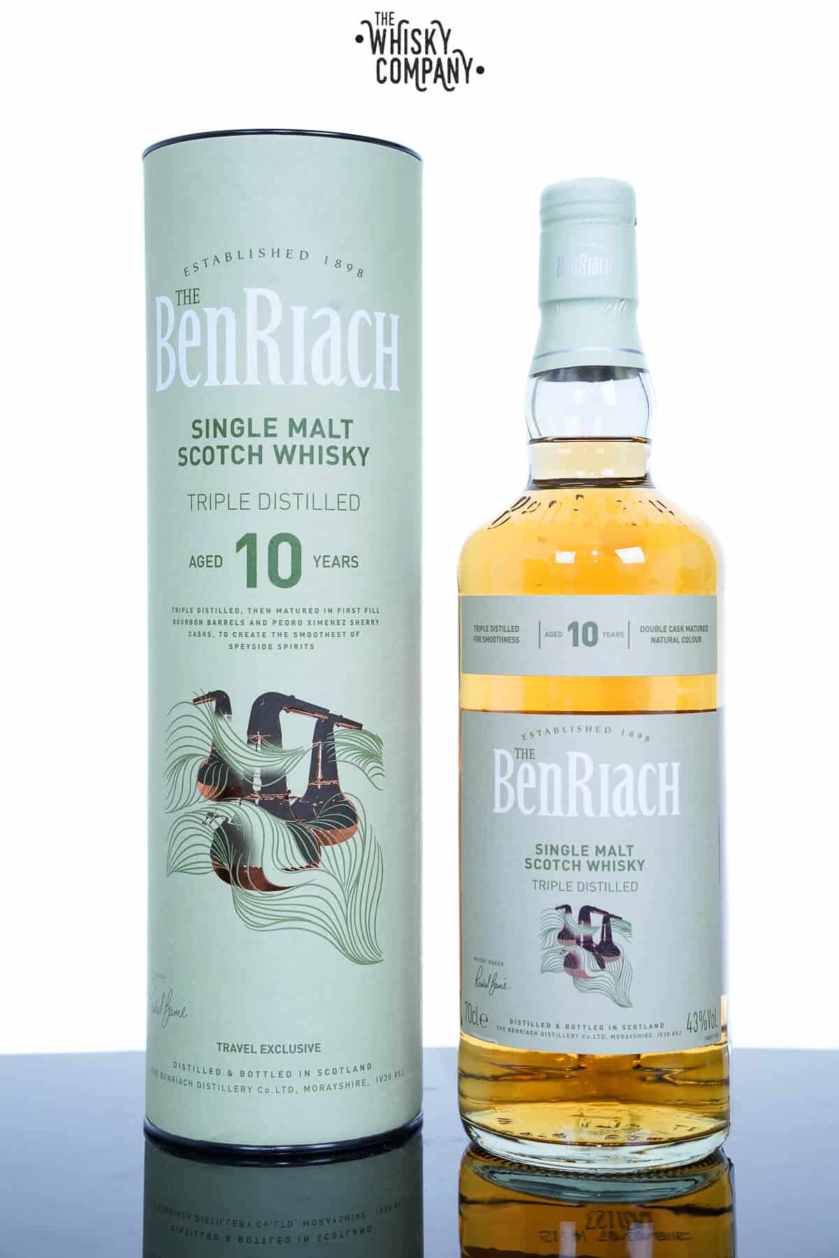 BenRiach Aged 10 Years Old Triple Distilled Speyside Single Malt Scotch Whisky (700ml)
