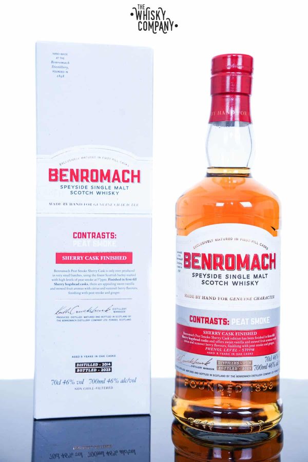 Benromach 2014 Contrasts Peat Smoke Sherry Matured Speyside Single Malt Scotch Whisky (700ml)