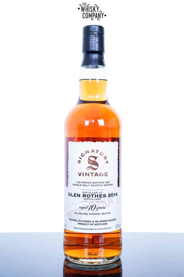 Glen Rothes 2014 Aged 10 Years Single Malt Scotch Whisky - 100 Proof Collection By Signatory Vintage (700ml)