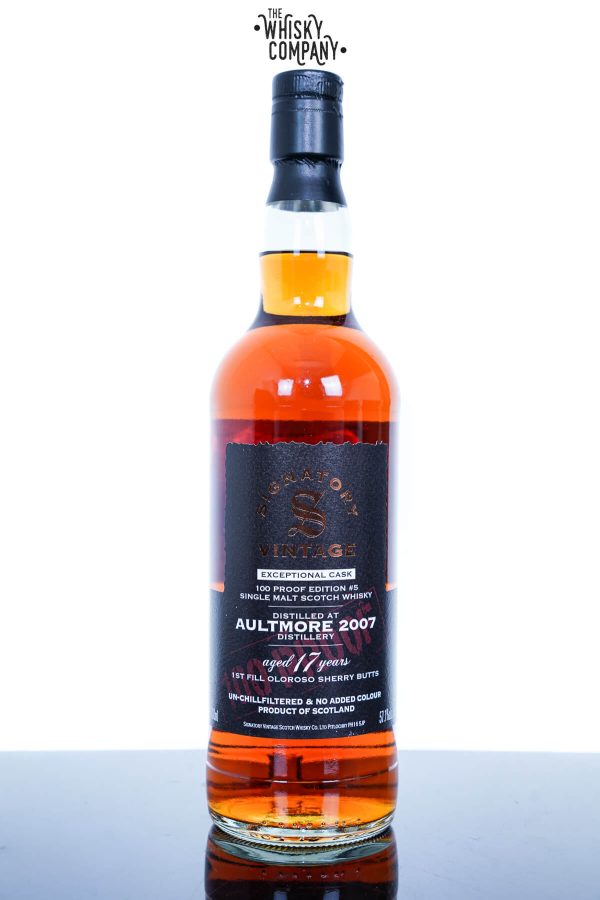 Aultmore 2007 Aged 17 Years Single Malt Scotch Whisky - 100 Proof Exceptional Cask By Signatory Vintage (700ml)