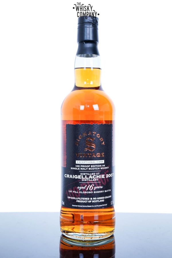 Craigellachie 2007 Aged 16 Years Single Malt Scotch Whisky - 100 Proof Exceptional Cask By Signatory Vintage (700ml)